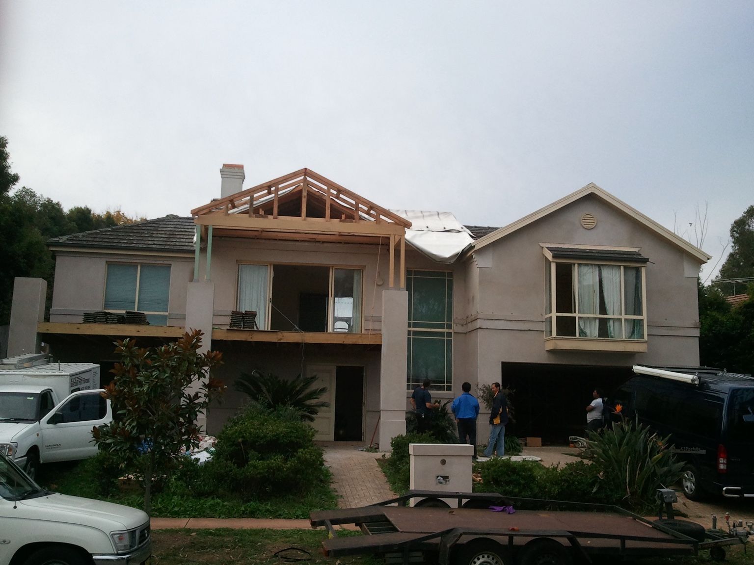 Roof renovation in progress
