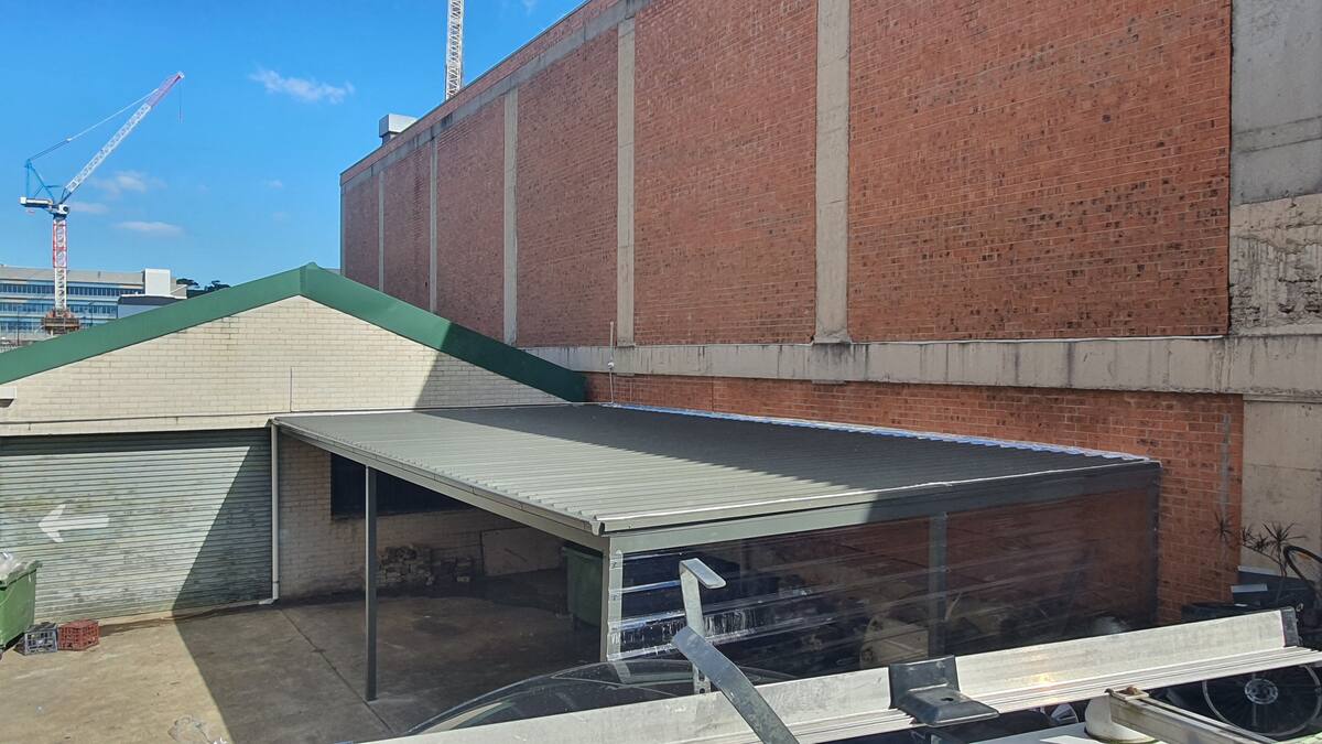 Flat canopy roof top view